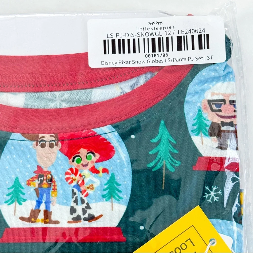 Little Sleepies Disney Pixar Snow Globes A Very Pixar Christmas Two Piece 3T